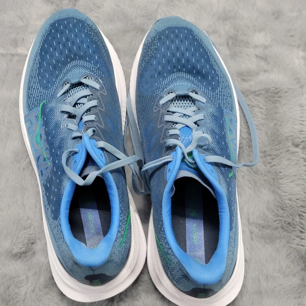 Hoka One One Mach 6 Shoes Mens 11.5 Blue Low Top Road Running Cushioned Sneakers